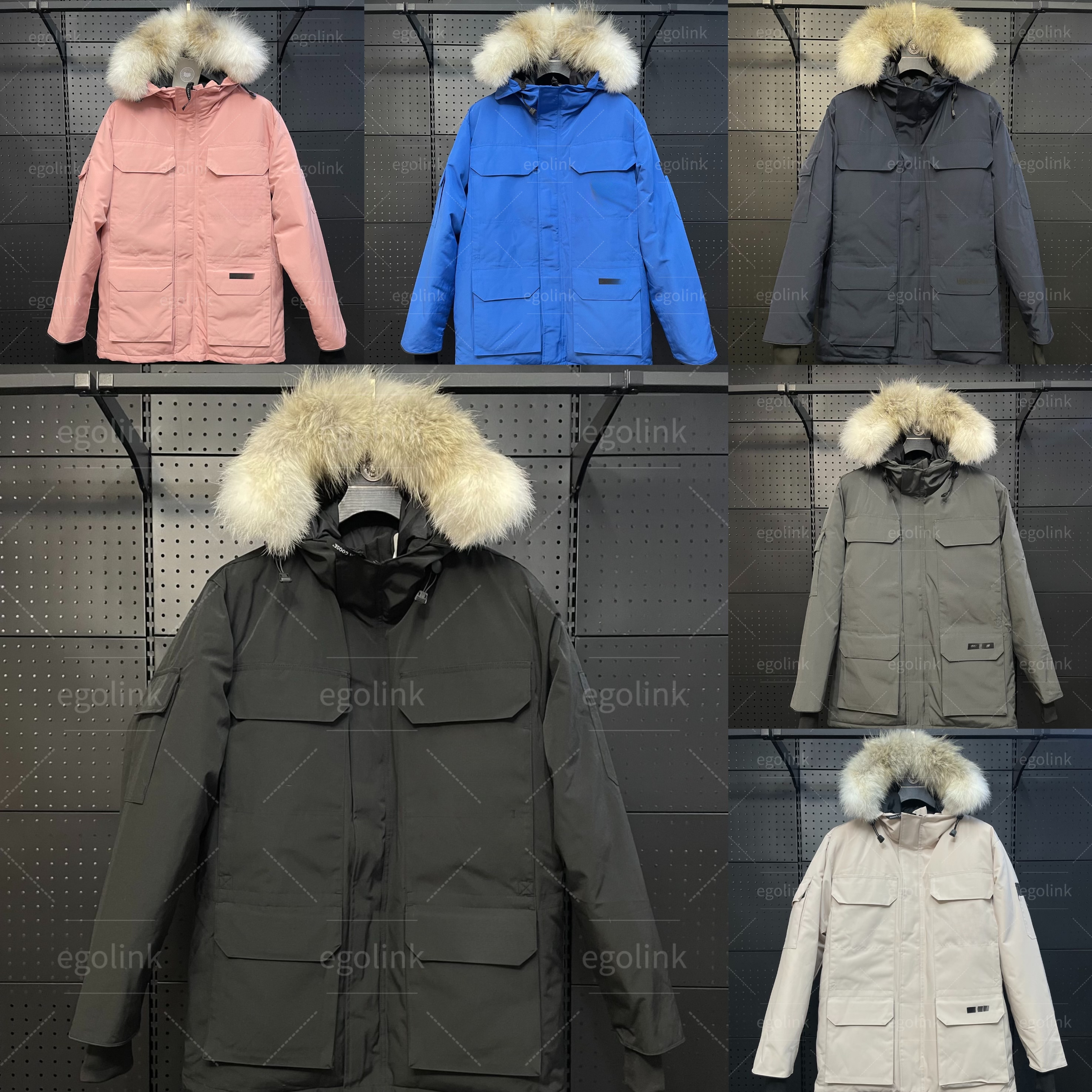 puffer jacket Wolf Fur Jacket Men's Women's Winter Parka with Windproof Shell Canada Designer doudoune Warm Outdoor Fashion XS-2XL winter jacket men Goosse Parka23