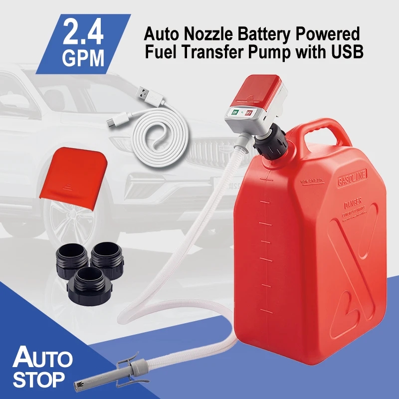 Car fuel pump with USB supply capable pumping gasoline Electric automatic self-dr Portable Electric Transfer Pump Extractor Transfer Any Liquids Effic