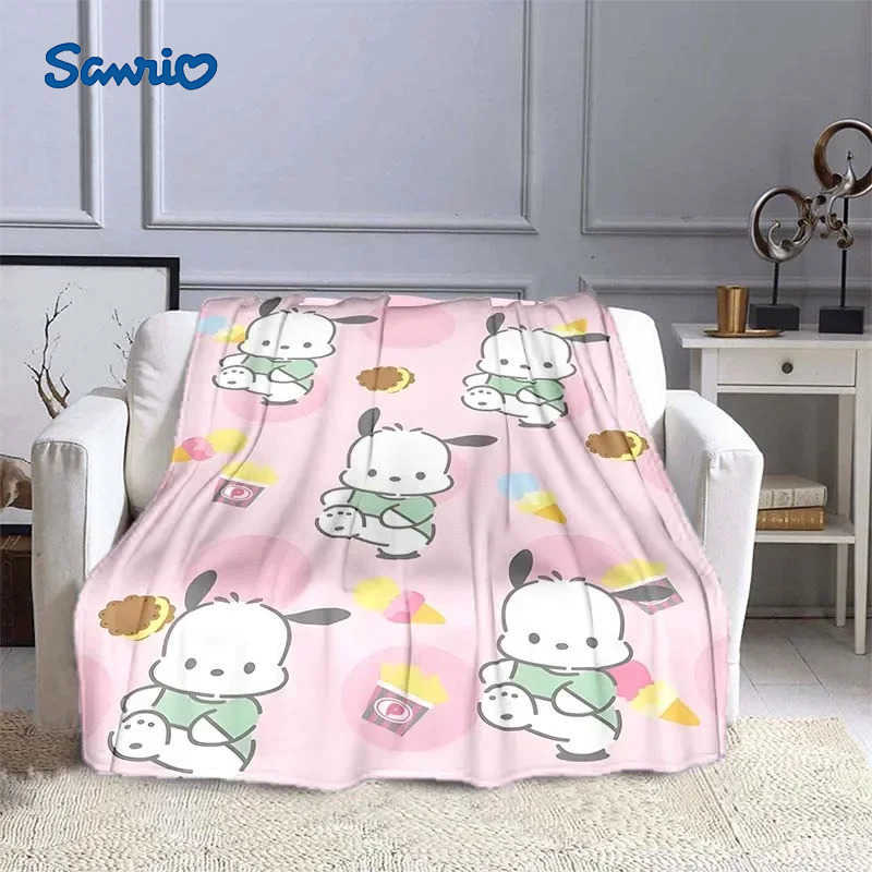 Sanrio 6 Sizes Sanrio Pochacco Printed Blanket Children Adult Blanket Soft and Warm Bedding for Bed Sofa Outdoor Travel Cover Blanket L251015