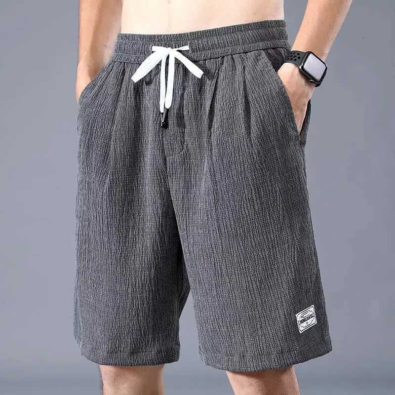Mens Summer Casual Linen orts Breathable Cool Outdoor Sports Pants FiveQuarter Beach Pants Straight Leg mid Waist FitT251015