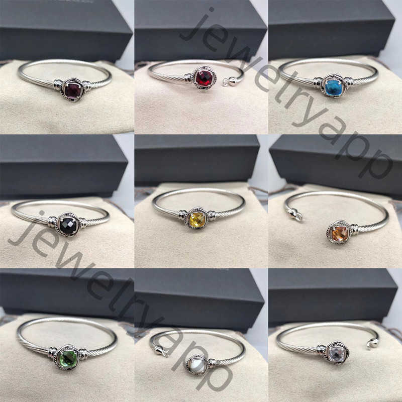 3MM Bracelet Twisted Cuff Bangle Charm Black Bracelets Fashion multicolor Women hook Silver Woman Designer Cable Jewelry Exquisite Accessories gifts