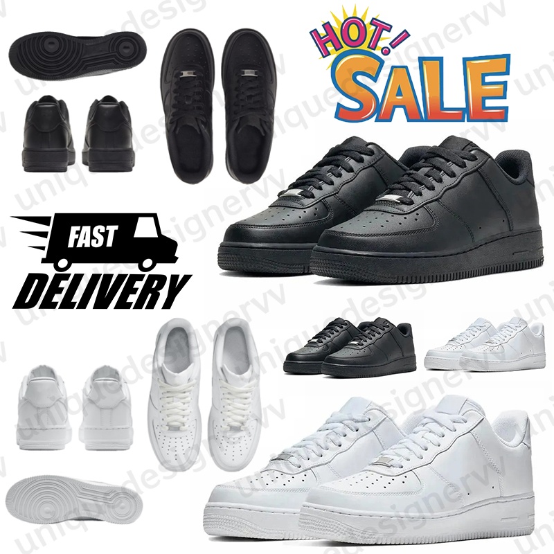 Fast delivery one men women designer running Shoes Triple white black sneakers outdoor men trainer size 36-47