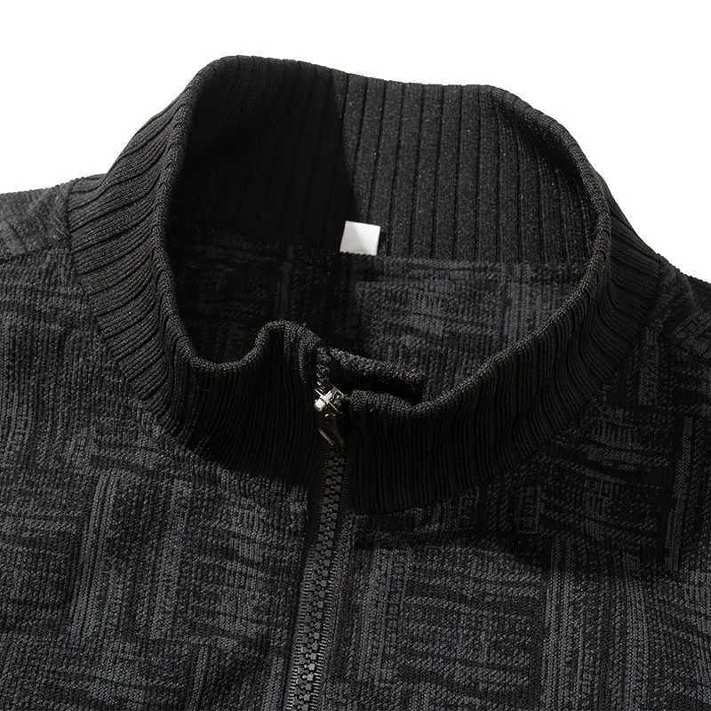 Autumn Winter New Full Print Embossed Knitted Sweater Unisex Casual Sweater Coat Ice Silk Fabric Polo Collar Princess Sleeve J251015