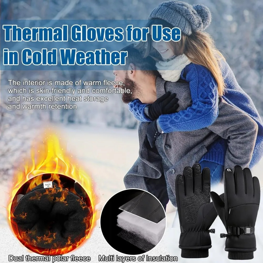 MuqiNush Winter Gloves Full Finger Windproof Cold Resistant Ski Snowboard Touchscreen Compatible Outdoor Sports Hiking Running 251011