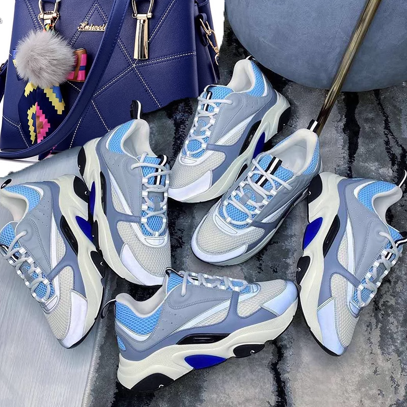 Ins Super Hot Shoes 2025 New Internet Celebrity Men's and Women's Running Sports Shoes Leather Casual Thick Bottom Dad Shoes Trendy