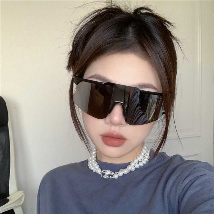 Personalized Reflective Outdoor Cycling Road Bike Sports Night Riding Sunglasses for Women Trendy Square Round Slimming Sunglasses H251015