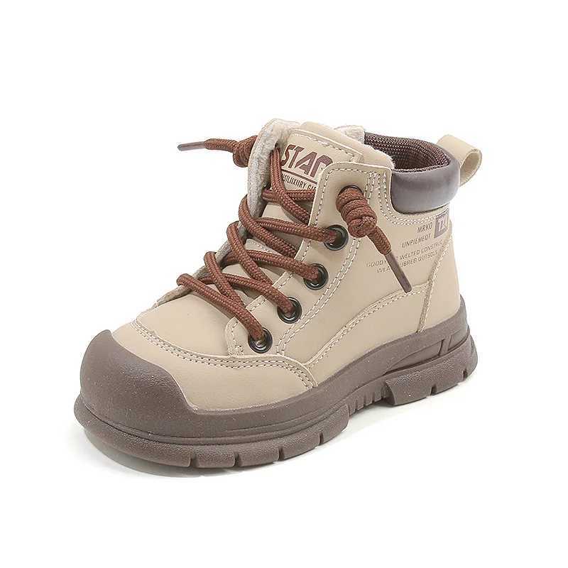 Children Shoes New Antiskid Thick Soled Winter Cotton Inserts Boots Trendy Warm Plush Girl Sneakers Soft Sole Campus Dress BootsT251015