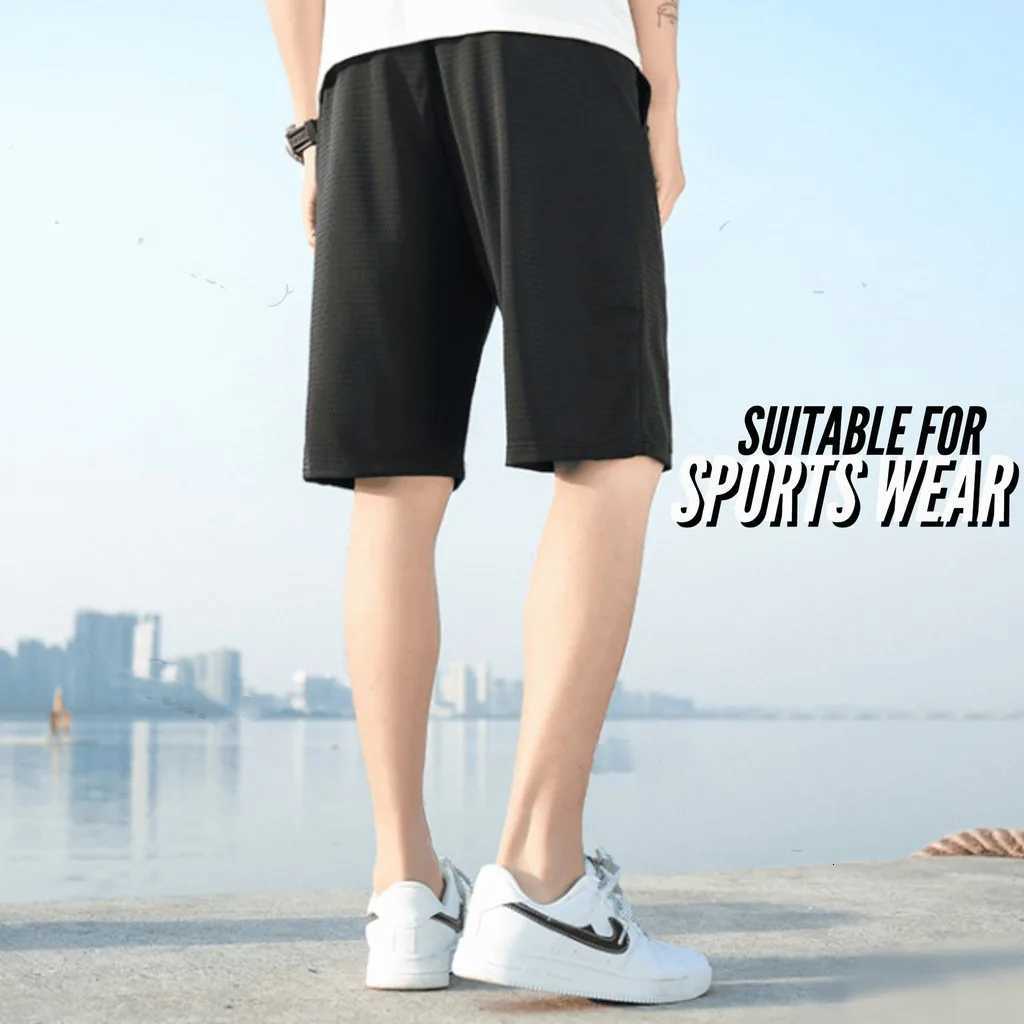 2025 new Fashion Mens Drawstring Sports Shorts Solid Color Gym Training Running Workout Fitness Basketball Boxer Casual ShortsT251015