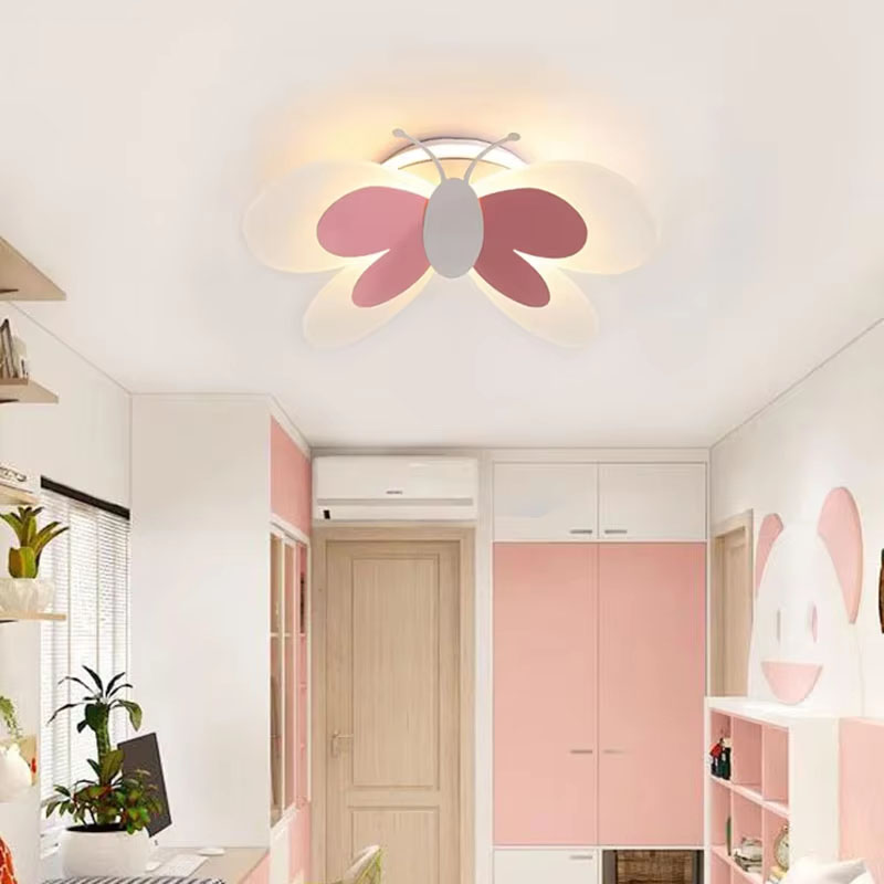 Cartoon Cute Pink Butterfly Wall lamps Ceiling Lights Kids Child Girl Boy Baby Bedroom Nursery School Decor LED Ceiling lamp