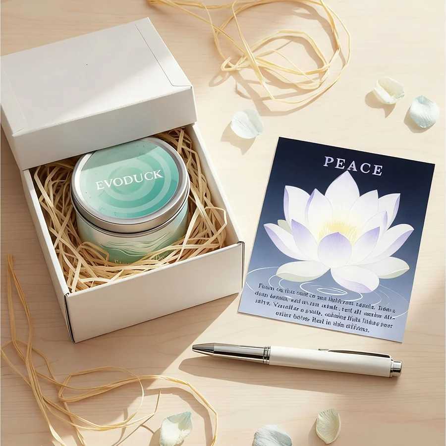Law of Attraction Peace Ritual Candle Lavender Chamomile Aroma with Heng Crystals Great for Holiday Gifting Christmas C251015