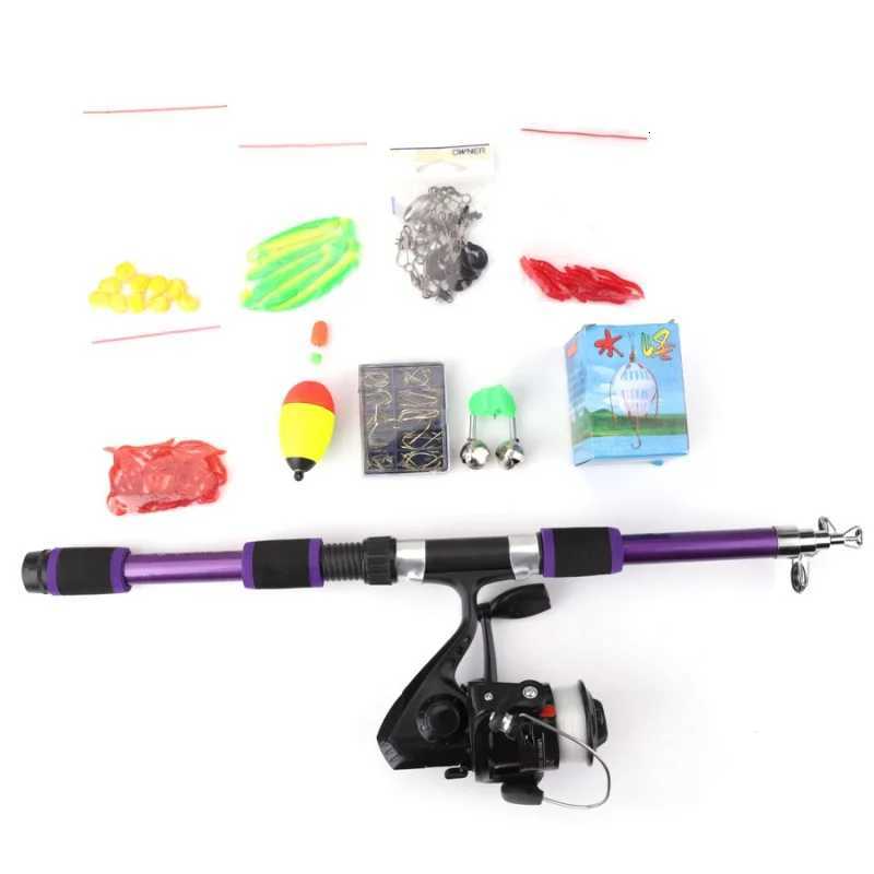 55Pcsset Fishing Rod and Reel Combo Set 18m Tescopic Rod with 521 Reel Maximum Drag Force 5kg Compte Fishing Kit Y251014
