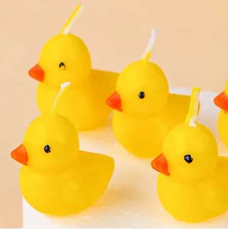 3pcsset Yellow Duck Candles Birthday Candles Creative Cute Birthday Decoration Candles Childrens Day Decorations C251015