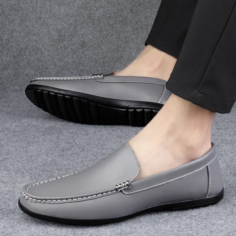 Summer Mens Shoes Business Casual Shoes Breathable Leather Shoes Lightweight Mens Beanshoes Plussize Dad Shoes 251013