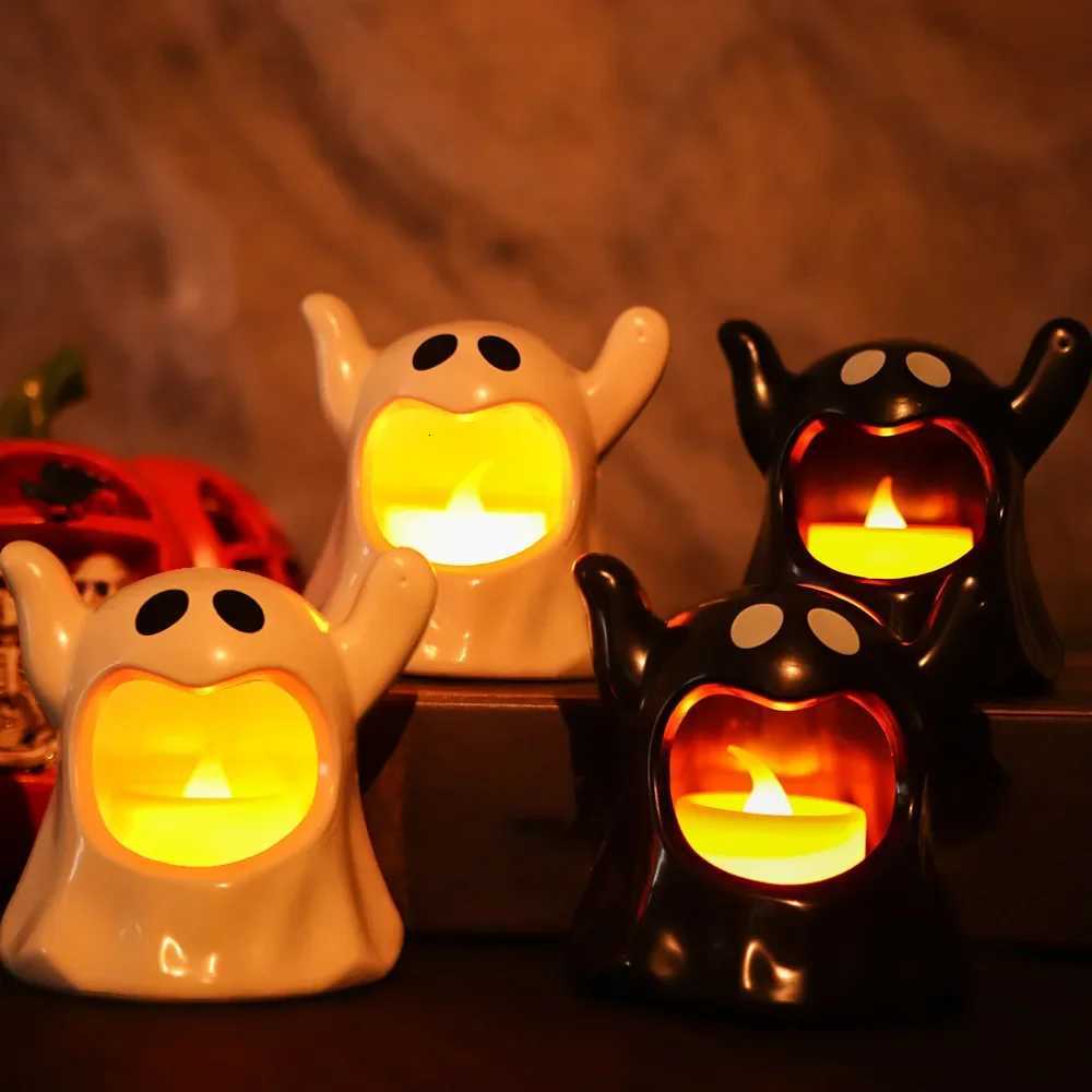 2025 New Halloween Ghost Lamp With LED Flameless Candles Decorative Halloween Party Ghosts Horror Atmosphere Props Decoration C251015