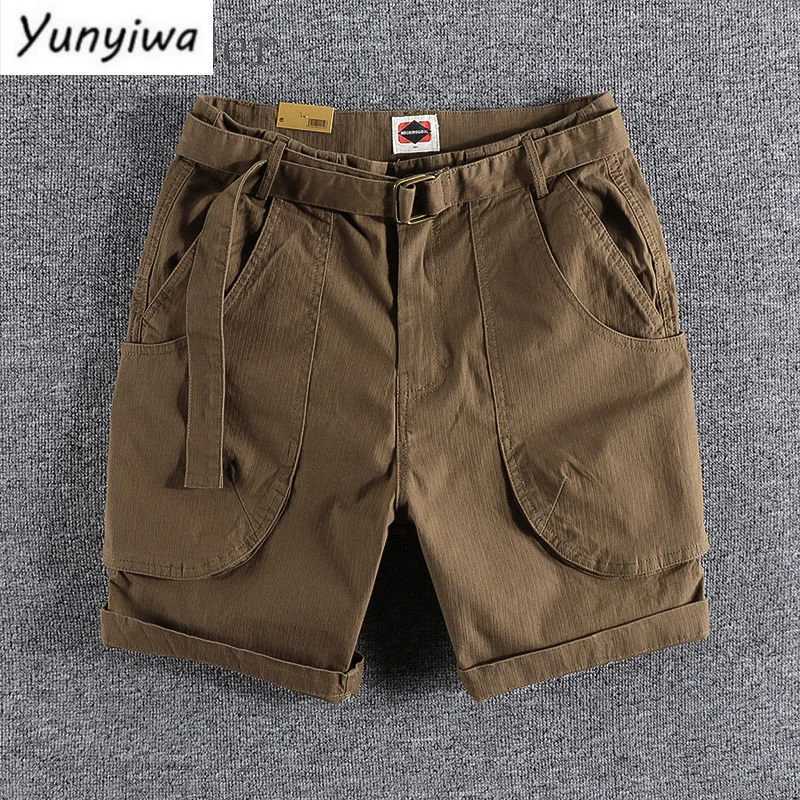 American Shorts Summer Threedimensional Washed Breeches Mens Casual Half Pants Japan Retro Cityboy Workwear ShortsT251015