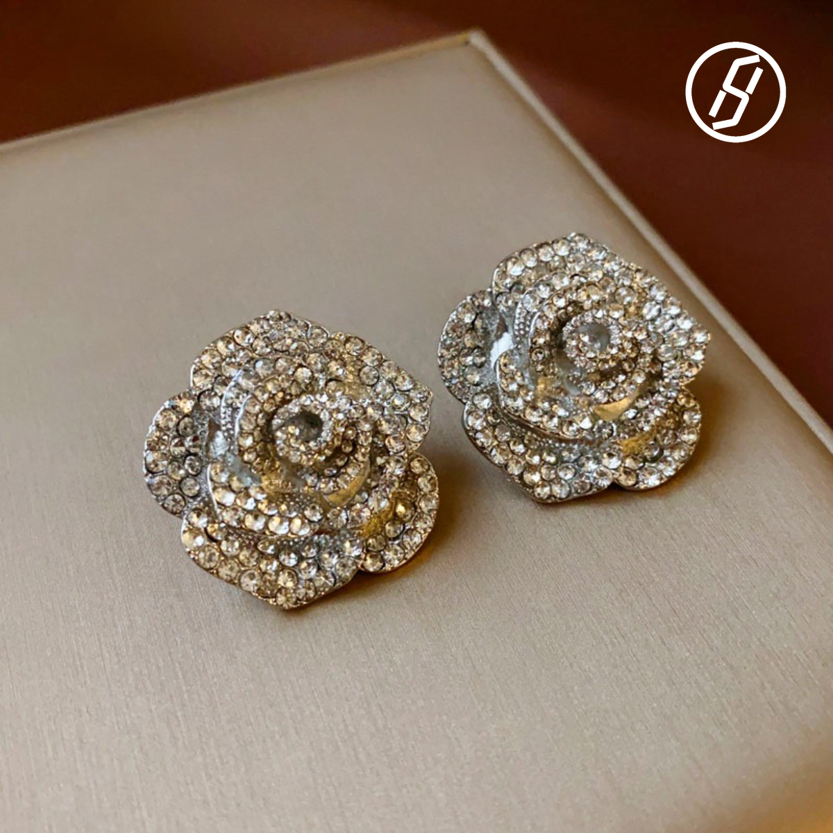 Luxury Diamond Flower Tassel Pin Earrings Camellia Set Wedding Gifts for Women Banquet Original Jewelry Necklace Wholesale Z260313
