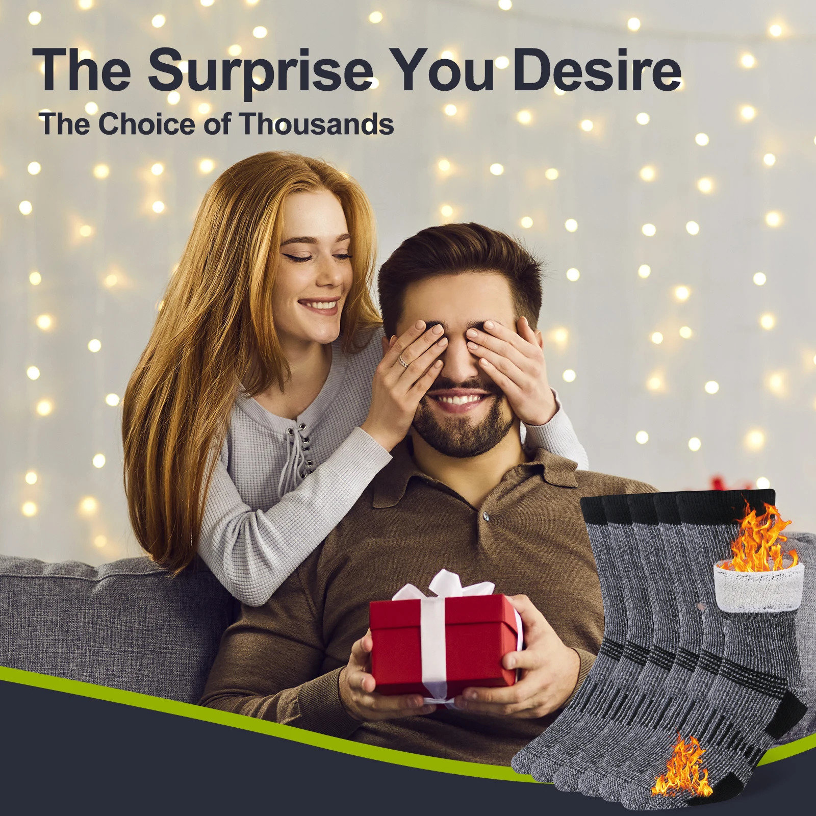 3 Pairs Men Women Merino Wool Crew Socks Thickened Thermal and Warm Socks for Winter Work Outdoor Hiking Running Sports Large251014