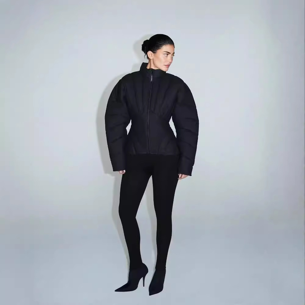 Designer Women's Down Kylie Same Style - KHY Zip Silhouette Cotton Winter Jacket Women coat Thickened Warm Bread Clothing puffer jacket women