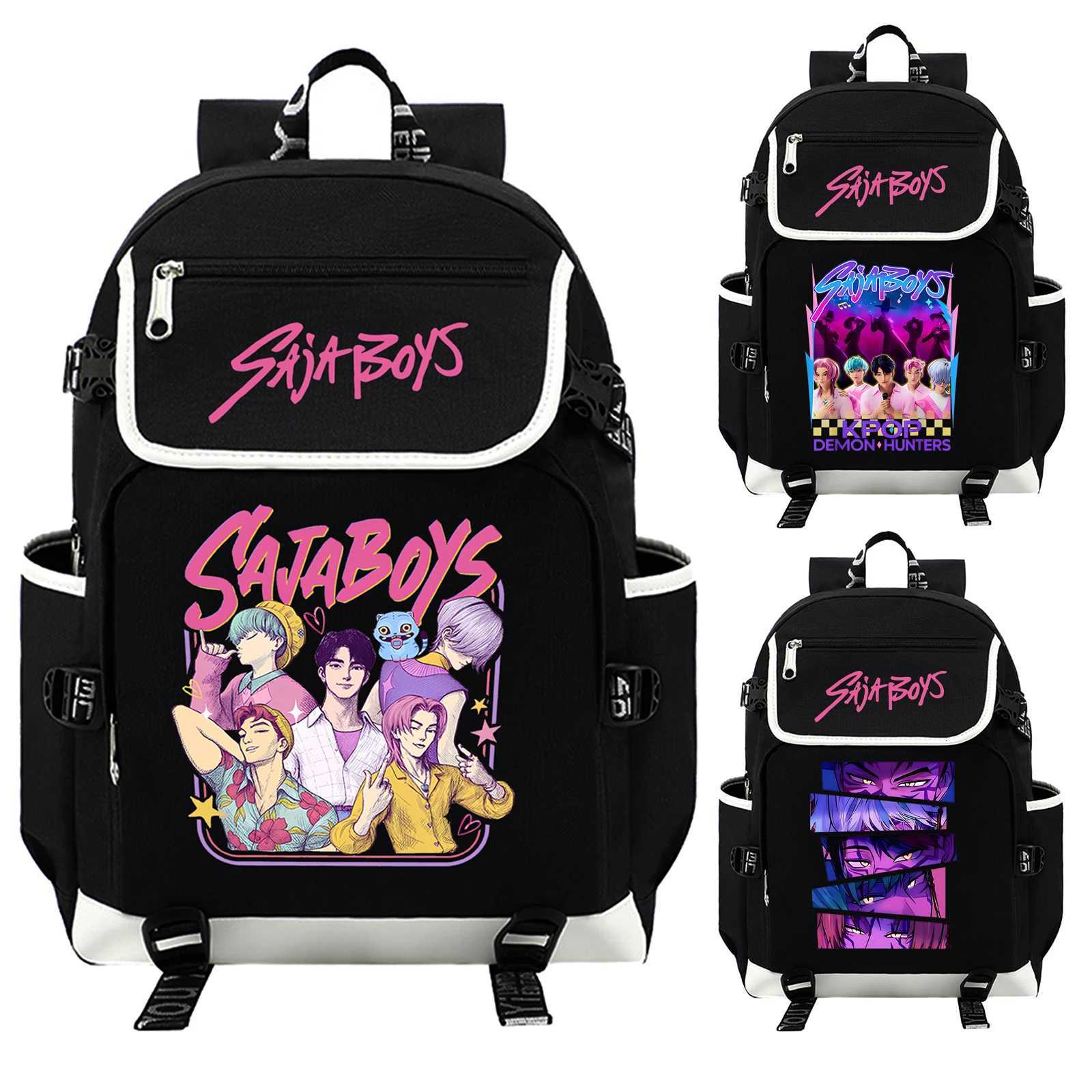 Kpop Demon Hunters Saja Boys Backpack Student Teenage Fashion Backpack High School Backpacks MochilaW251015