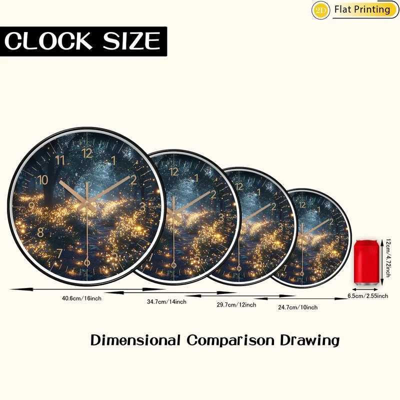 1pc Stylish Forest with glowing lights Plastic Wall Clock Exquisite choice for New Year Christmas presents C251015