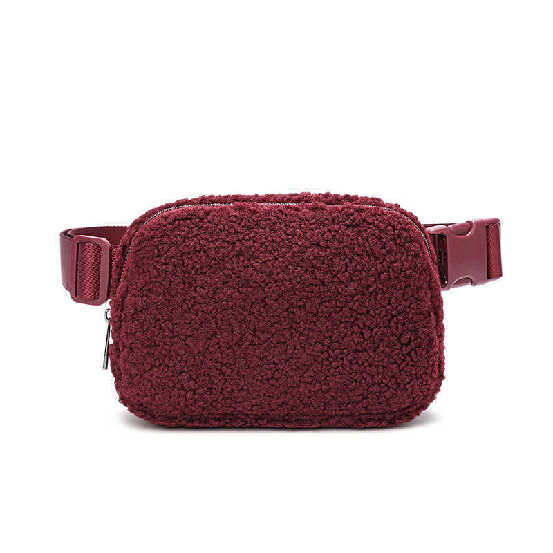 Same Style Winter Lamb Wool Waist Bag Sports Chest Bag Crossbody Bag Outdoor Sports Bag Unisex Versatile Style H251015