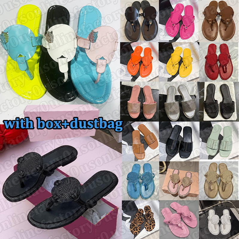 free shipping with box designer sandals Strappy Summer Womens Slides diamoand Sparkling Rhinestones Glossy Patent Leather slippers flip flops black pink