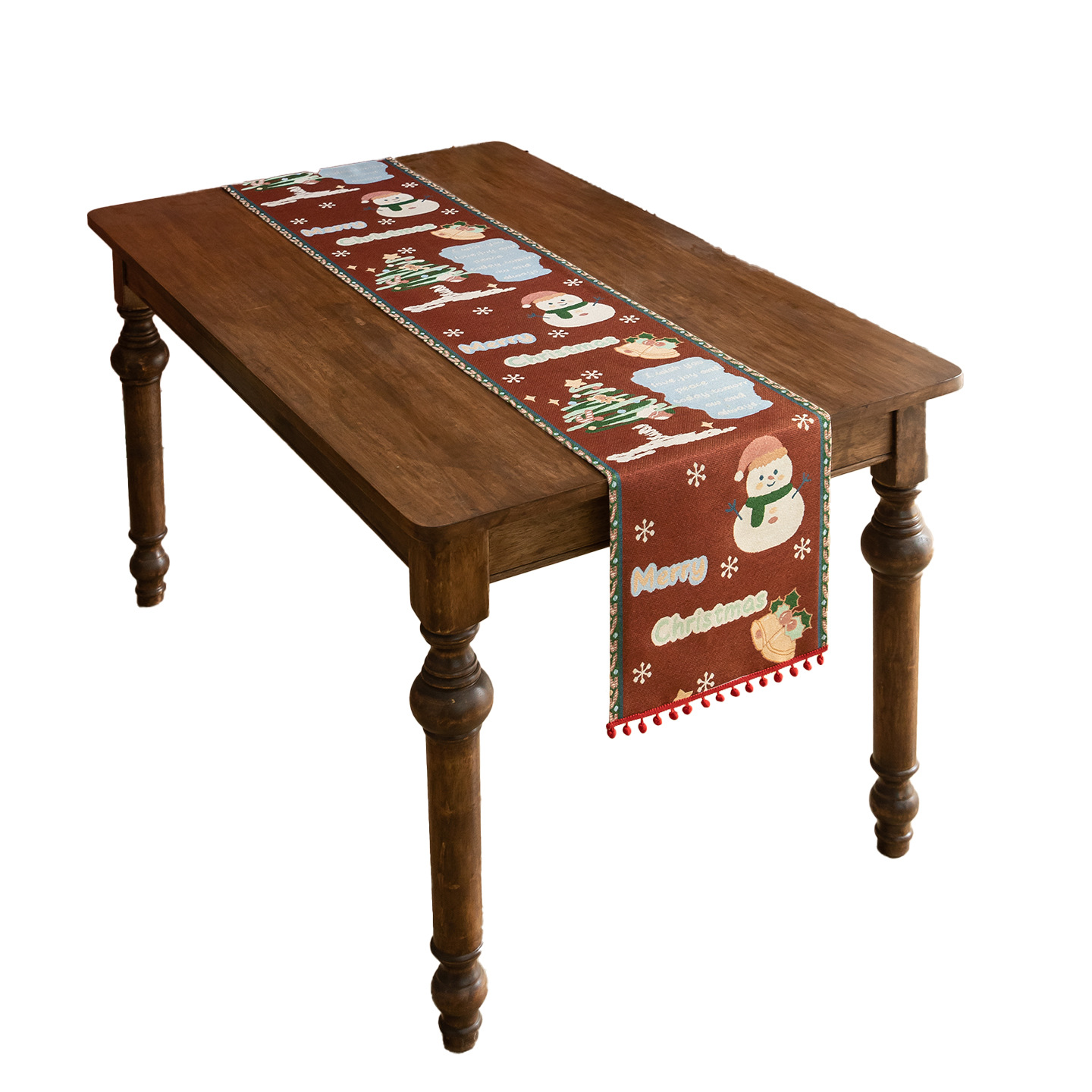 Christmas style table runner, table mat, long coffee table decoration, TV cabinet, shoe cabinet cover CHTC01