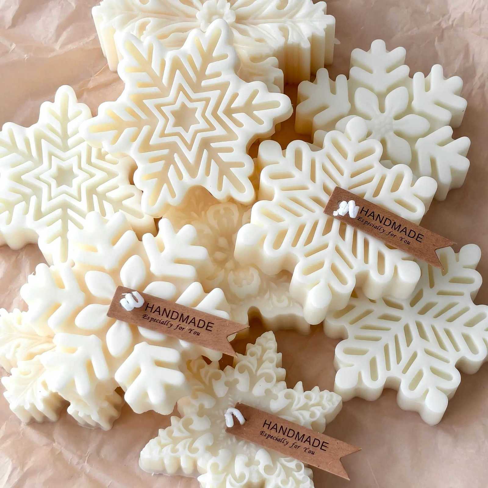 Snowflake Candle Silicone Mold DIY Christmas Soap Wax Melt Mold Aroma Stone Decor Handmade Craft Gift Home Decor Holiday Ornamen C251015