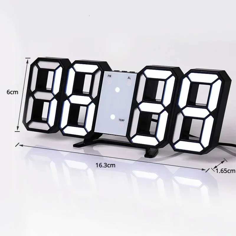 3D LED Digital Clock Decor Wall Decoration Glow Night Mode Decoration for Bedroom Adjustable Electronic Watch Clocks Watches C251015
