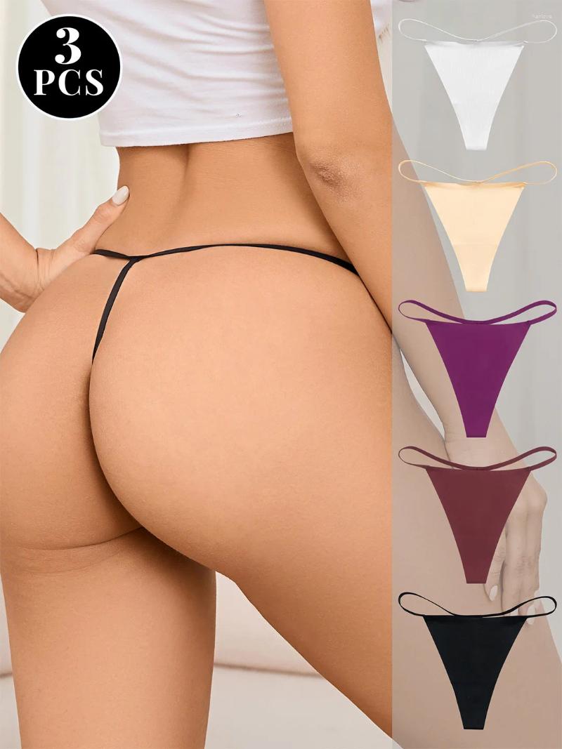 Women's Panties 3 Pcs Sexy Low Rise Thongs Seamless No Show G-Strings Ladies V Strings Comfy Underpants Underwear & Lingerie