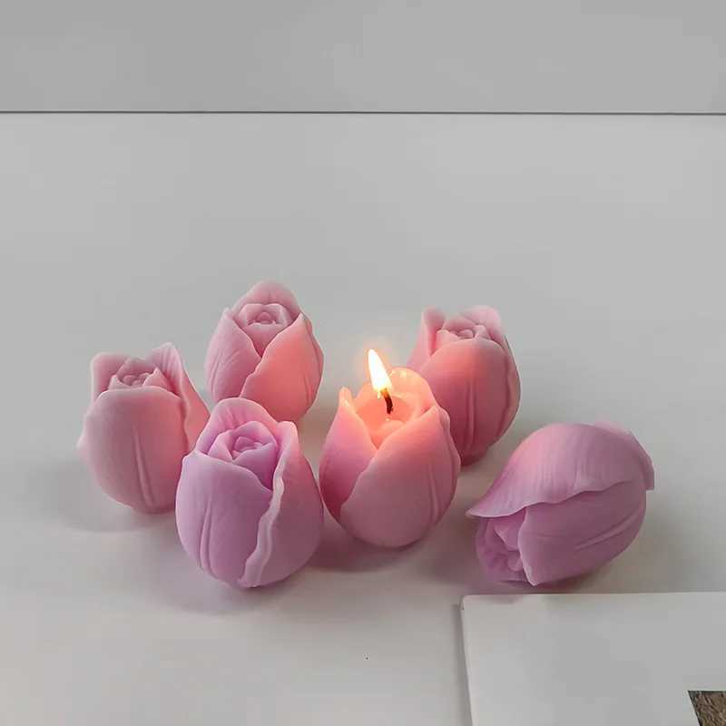 Tulip Candle Holder Silicone Mold for Candles and Diffuser Stones DIY Flower Shaped Resin Craft Kit Wedding Favor Gift Deco Supp C251015