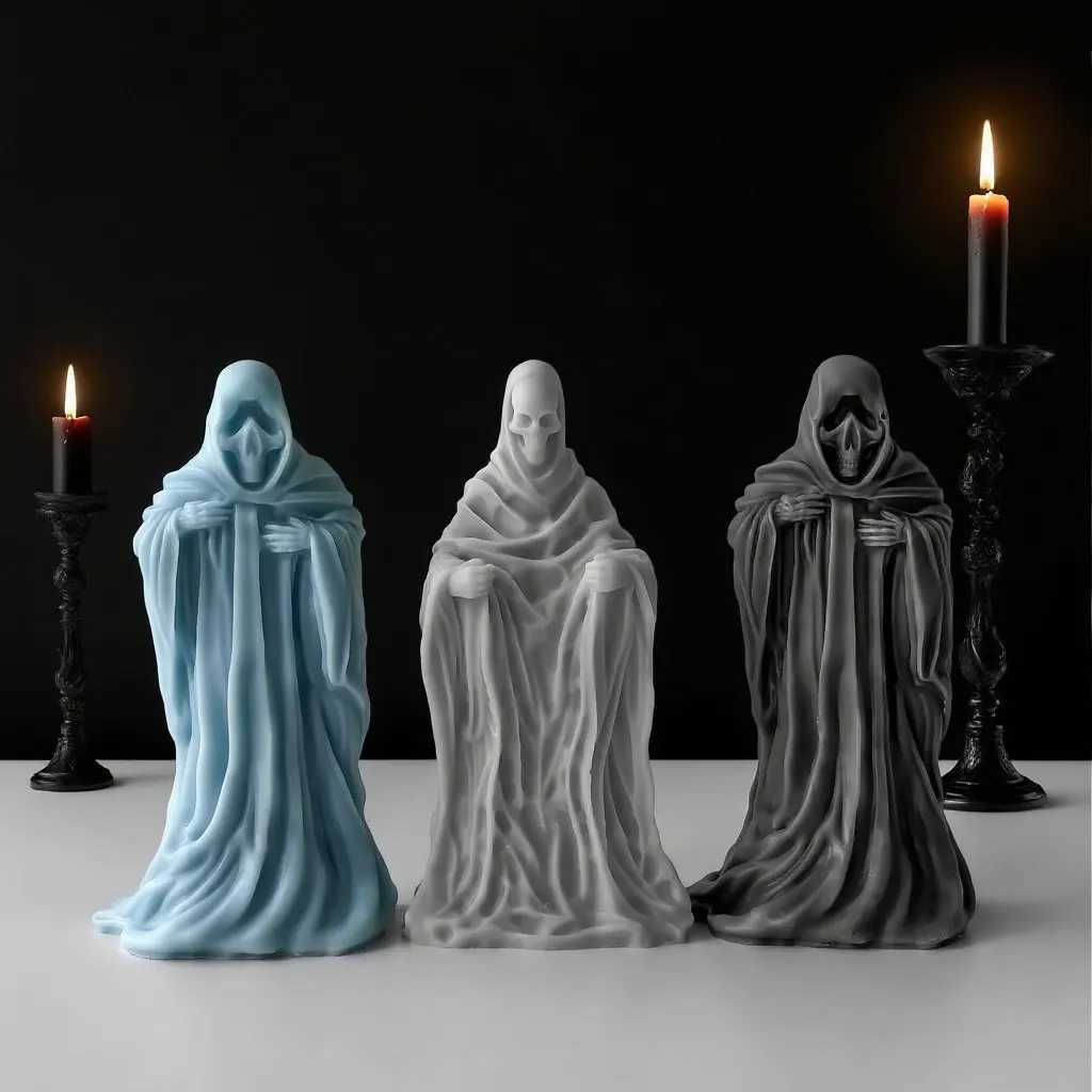 Halloween Skull Silicone Mold DIY Skeleton Candle Wax Mold Ghost Aroma Plaster Resin Decor Spooky Gift Craft C251015