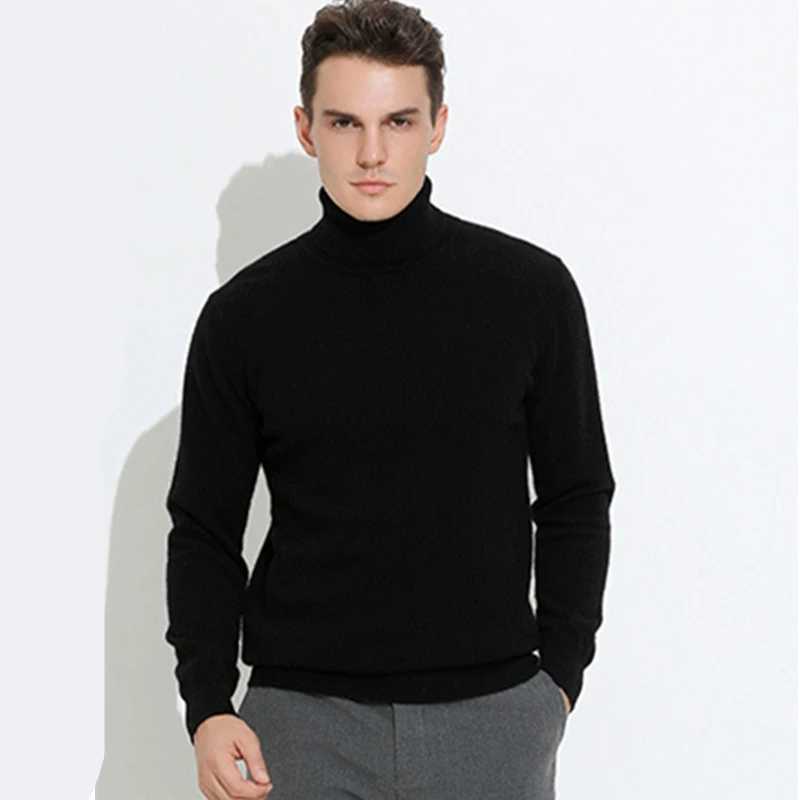 Turtleneck Men Pullover Cashmere Cotton Blend Knitted Sweater 2025 Autumn Winter Daily Basic Warm Turtle Neck Jumper Pull Homme J251015