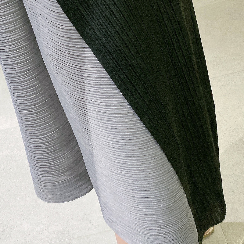 KO16035 Sleeveless dress summer advanced design irregular stitching contrast color light sense A-line skirt