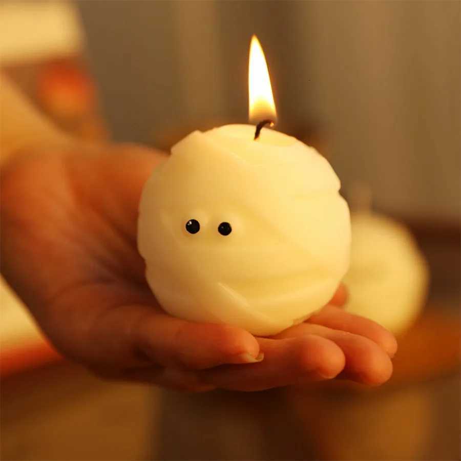 1pc Halloween Mummy Candle Handmade Scented Candle for Halloween Decoration Holiday Party and Home Decoration Halloween Gift C251015