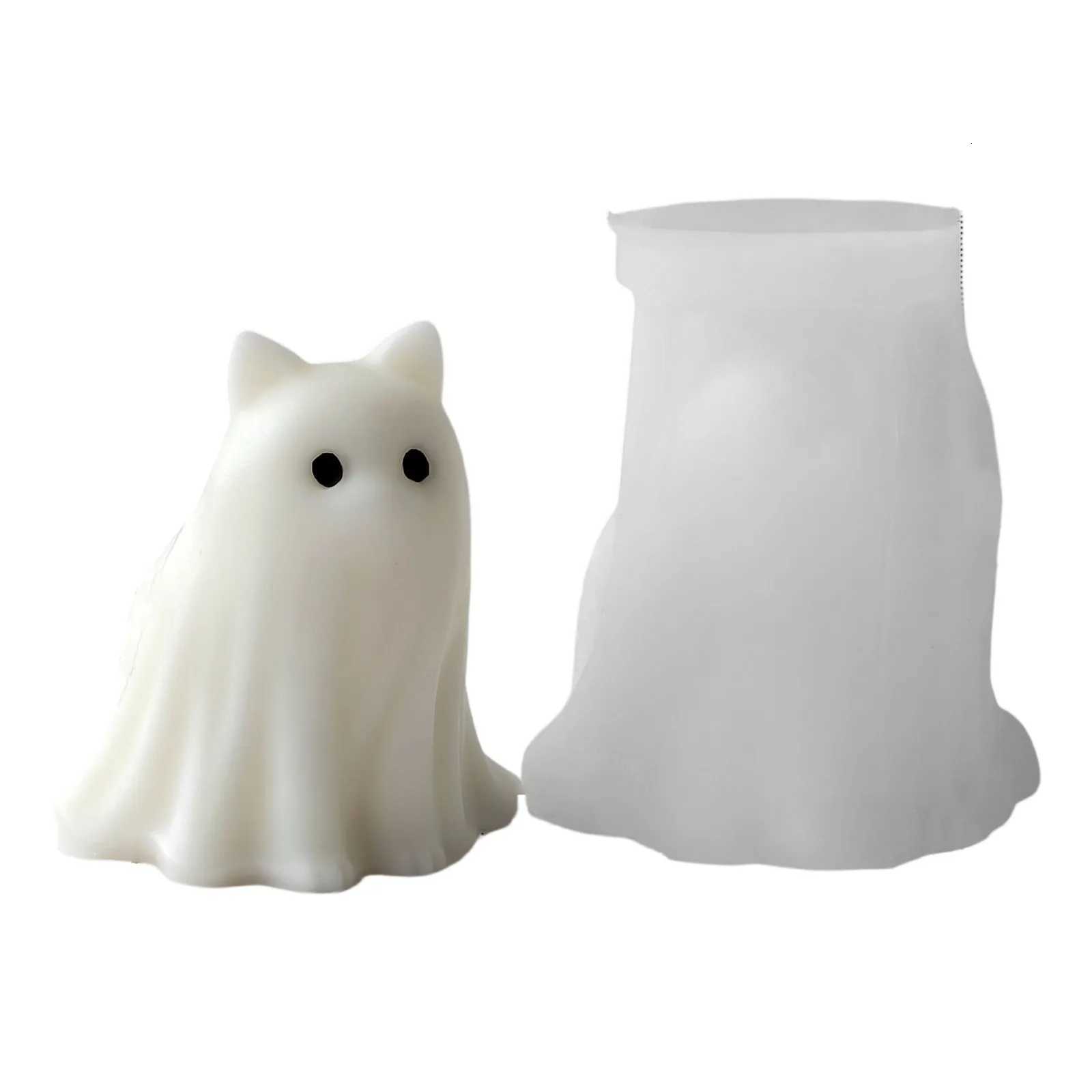 Halloween Cute Animal Puppy Ghost Cat And Puppy Decoration Ghost Candle Silicone Mold Diy Ghost Aroma Candle Halloween Candle C251015