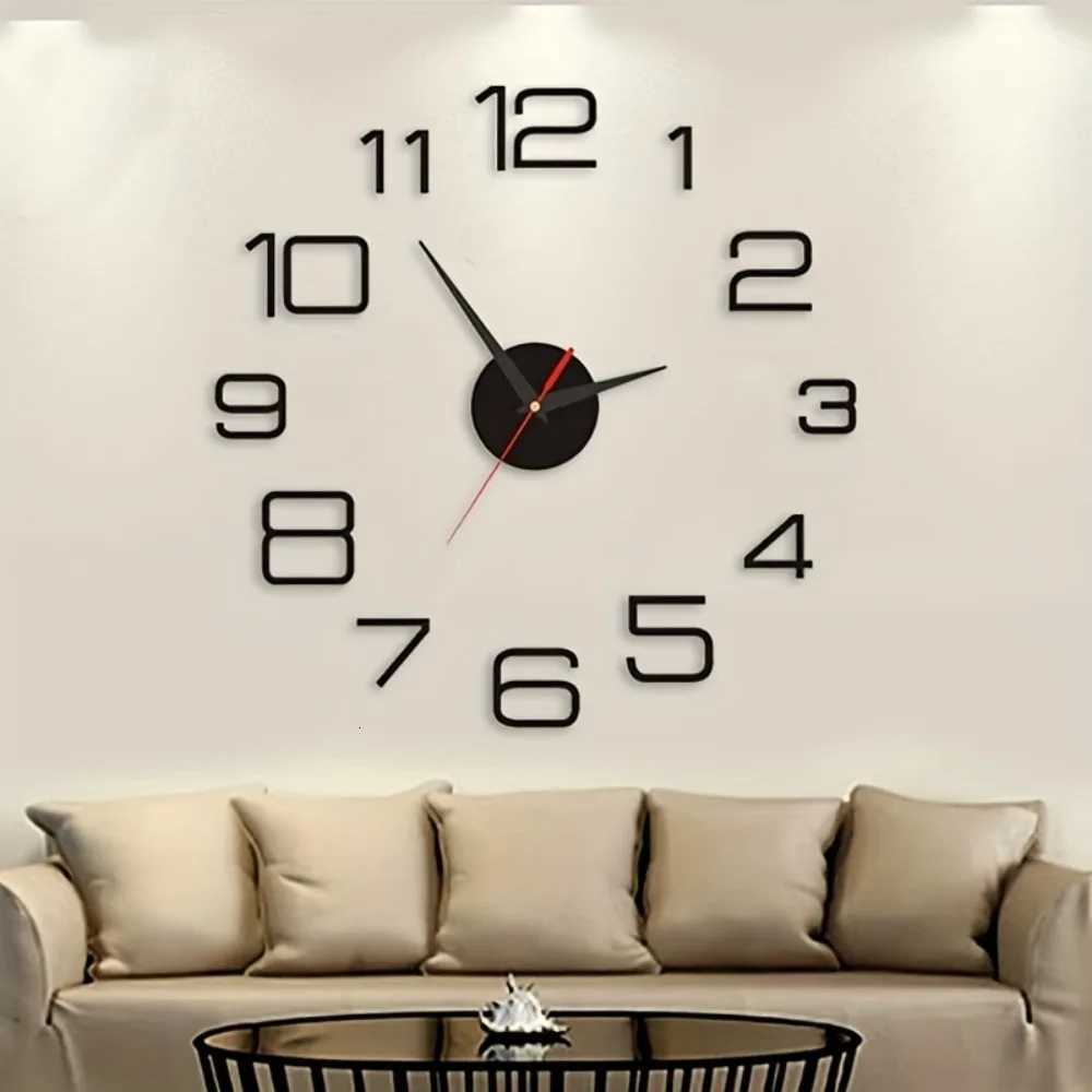 2023 Modern Design Large Wall Clock 3D DIY Quartz Clocks Fashion Watches Acrylic Mirror Stickers Living Room Home Decor Horloge C251015