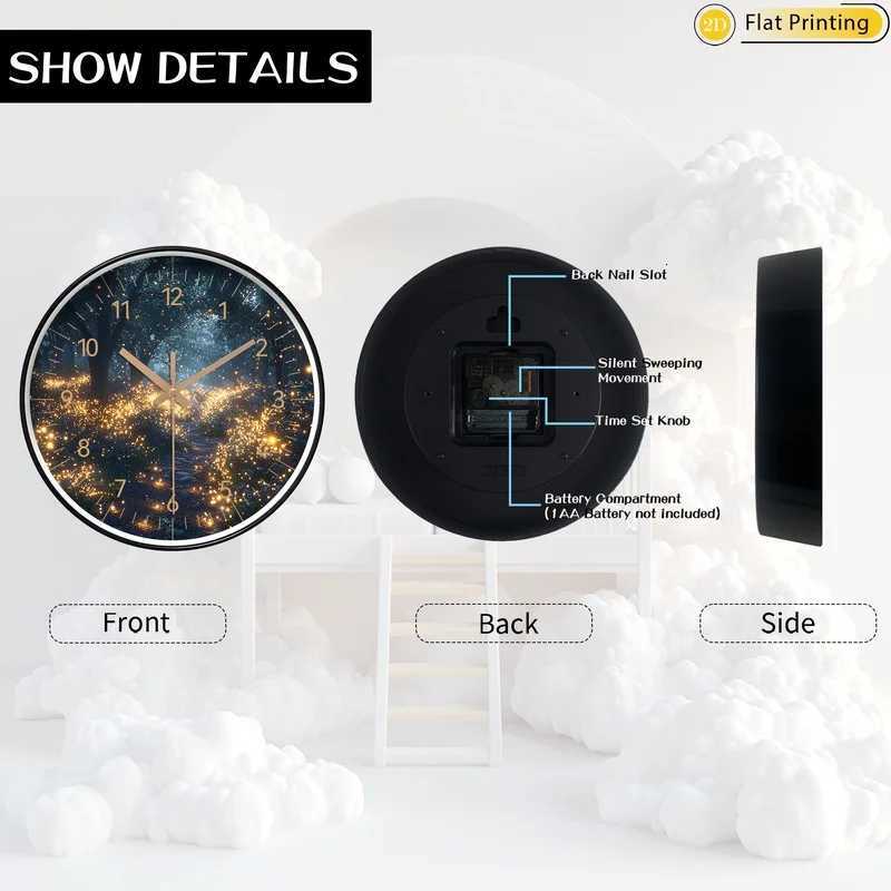 1pc Stylish Forest with glowing lights Plastic Wall Clock Exquisite choice for New Year Christmas presents C251015