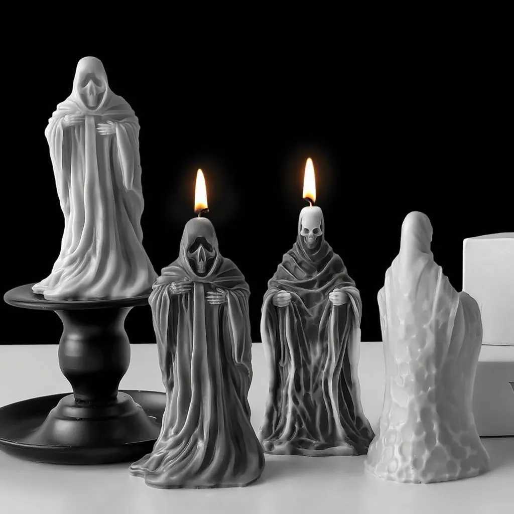 Halloween Skull Silicone Mold DIY Skeleton Candle Wax Mold Ghost Aroma Plaster Resin Decor Spooky Gift Craft C251015