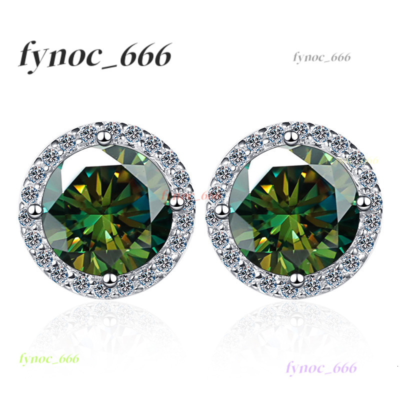 2025 New 925 Sterling Silver Earrings 1 Carat Moissanite FourProng Round Stud Earrings Hot Sale
