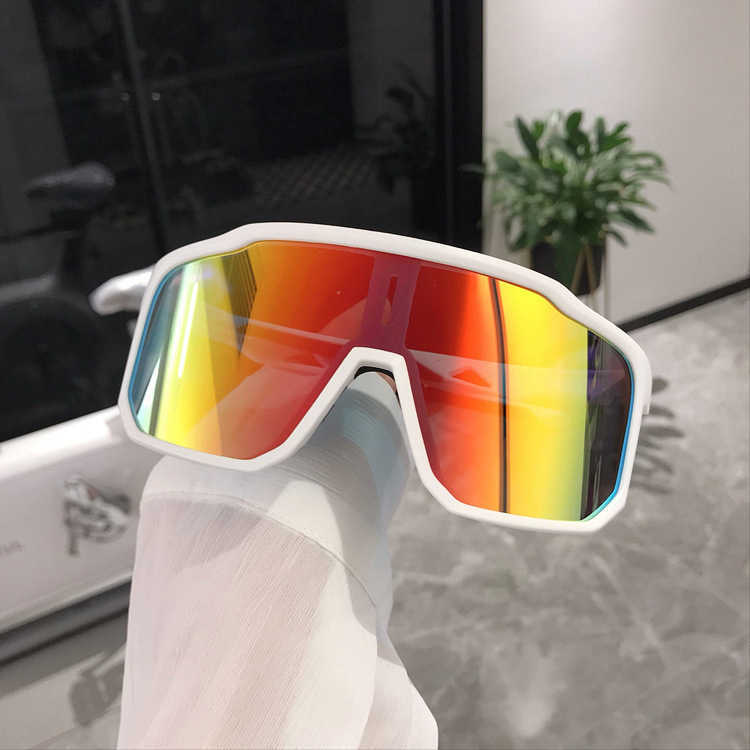Cycling Glasses Oversized Frame Outdoor Cycling Windproof Sports Sunglasses Men and Women Mountaineering Skiing Eye Protection Slimming Sunglasses H25