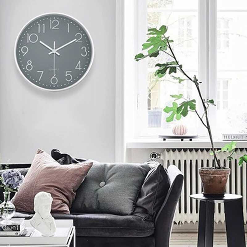 8 Inch Silent Quartz Wall Clock round Threedimensional Digital Modern Wall Clock Not Ticking Wall Clock Bedroom Living Room C251015