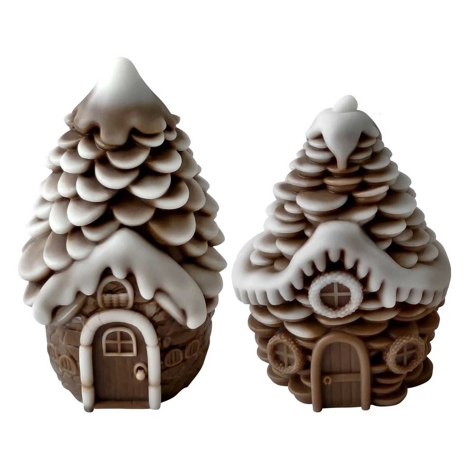 3D Pinecone House Candle Silicone Mold DIY Christmas Series Scented Candle Handmade Making Gypsum Resin Mould Home Decor Gifts C251015