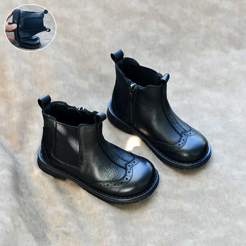 Autumn Spring Childrens Boots Genuine Leather Boys Riding Boots Girls Short Boots Soft Cowhide Kids Shoes Size 2336T251015
