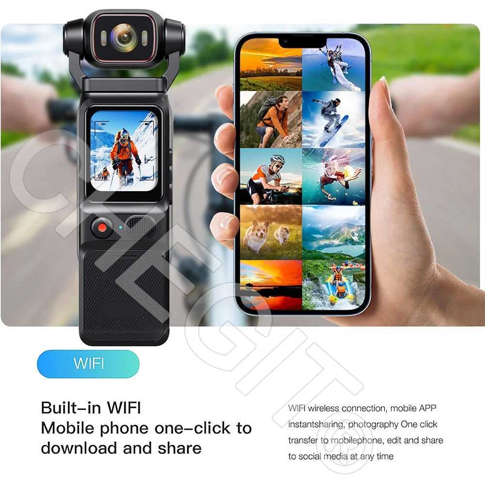 4K Handheld action camera DV Vlog With Touchscreen4K Pocket camera Video recording camera Rechargeable 3000mAh holiday gift J251115