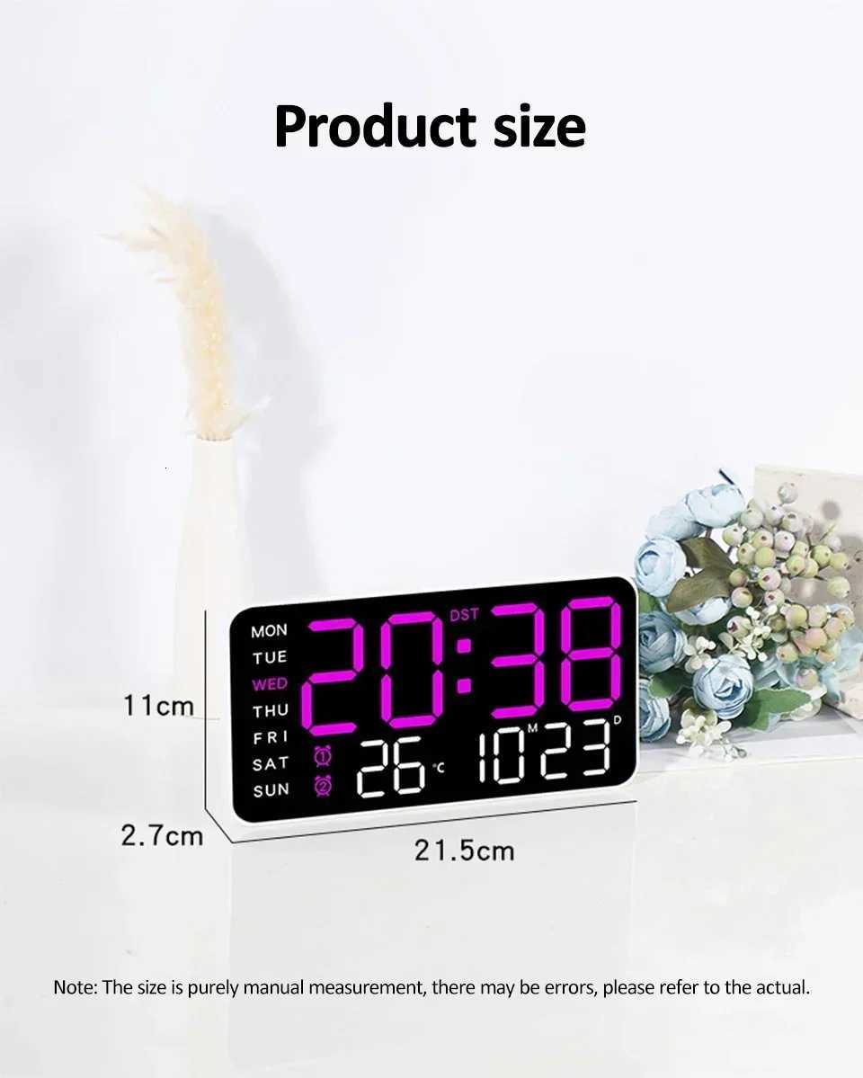 Extra Large Digital Wall Clock with LED Display with Date Temperature Timer for Living Room Bedroom Gift for Seniors C251015