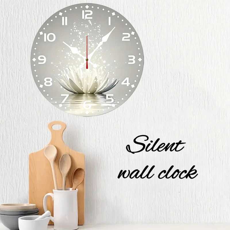 Gray Magic Wooden Round Silent Hanging Wall Clock Suitable For Living Room Office Study Room Bedroom Home Decoration C251015