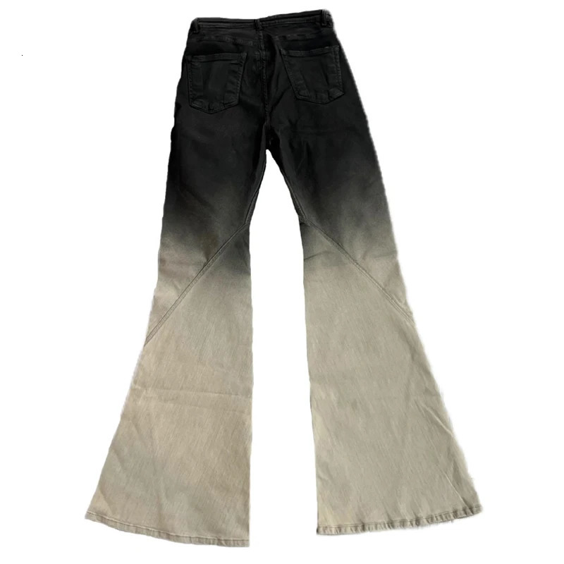 High Street Mens Pants Black and Yellow Gradient Jeans for Men Wear Full Length Denim Cargo 251010