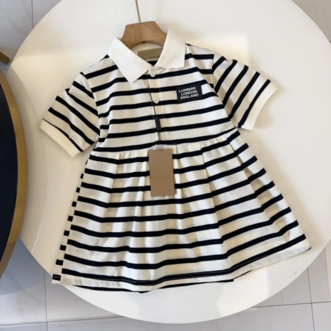 2025 new girl Dress girls Dresses baby Classic plaid skirt With Letters Casual flower 100% Cotton Student clothes