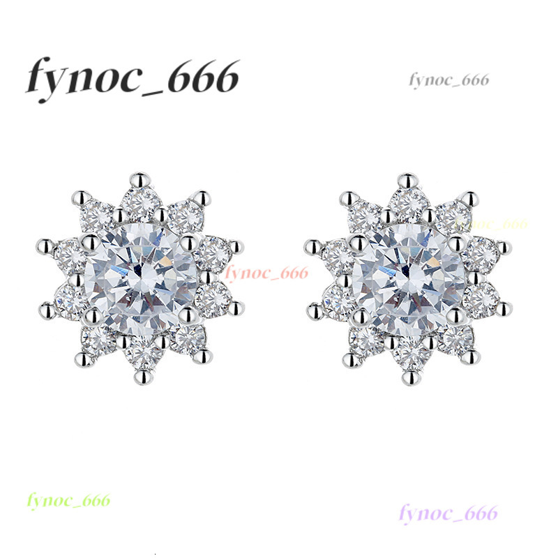 Live Eight Hearts Eight Arrows Moissanite Silver Sunflower Earrings for Women Flower Temperament Girls Earrings Gift Ear Jewelry